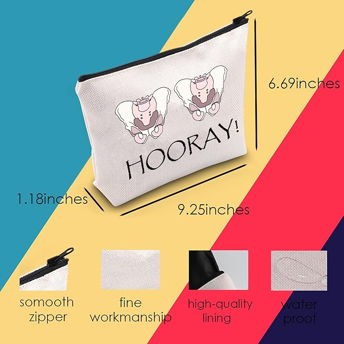 Physical Therapy Gift PT Survival Kit Physical Therapy Assistant Gift Hooray Cosmetic Bag for DPT SPT PTA Pelvic Health Gift (HOORAY!)-Velvo Beauty