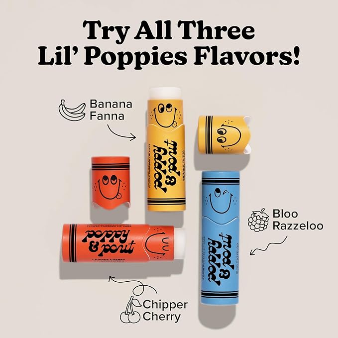 Poppy & Pout Kids Jumbo Lip Balm | All Natural Lip Balms & Moisturizers | Hydrates with Beeswax, Vitamin E, Organic Coconut Oil | Cruelty-Free | Lip Balm in Recyclable Cardboard Tube (Bloo Razzeloo)-Velvo Beauty