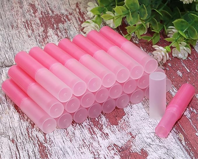 0.14oz Empty Flavored Lip Balm Container Tubes Plastic Homemade Moisturizing Lip Stick with Caps Bulk Fit for Women Adult DIY Making Supplies, 25 Count (Red)-Velvo Beauty