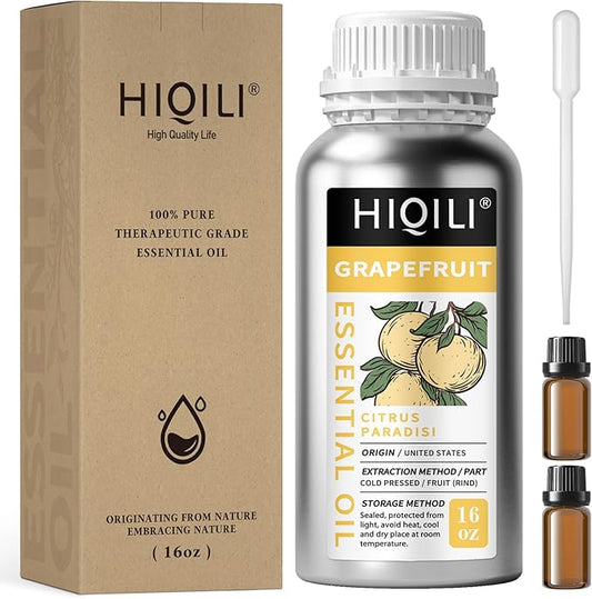 HIQILI 16 Fl Oz Grapefruit Essential Oil, for Diffuser, Skin Care, 100% Pure and Natural-Velvo Beauty