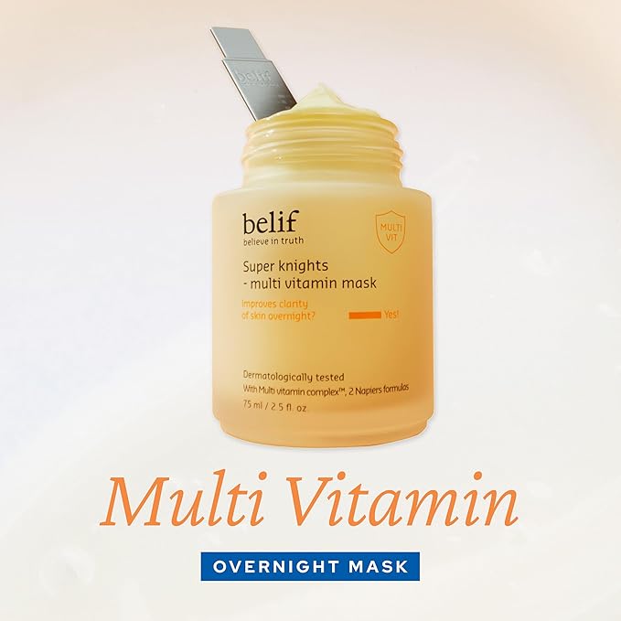 belif Vitamin C Overnight Butter Mask – Hydrating & Rejuvenating Sleeping Mask with Multi Vitamin Complex for Plumping Dull Skin & Refining Uneven Texture, Korean Skincare, 2.5 fl.oz-Velvo Beauty