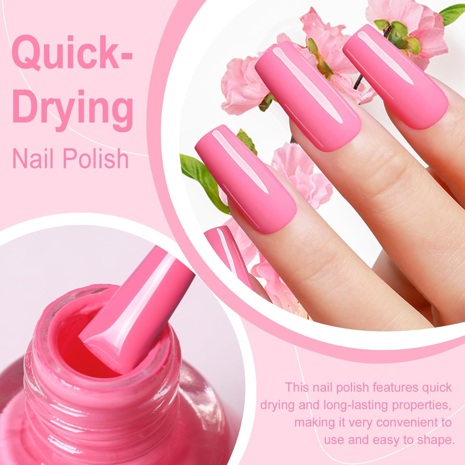 Major Dijit Hot Pink Quick Dry Regular Nail Polish - Nail Art Lacquer, 0.41 Fl Oz-Velvo Beauty