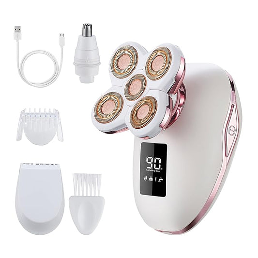 Women's Electric Razors For Women Legs Pubic Facial Hair Removal 2 In 1 Womens Electric Shaver For Women,Bikini Trimmer For Lady,Waterproof-Velvo Beauty