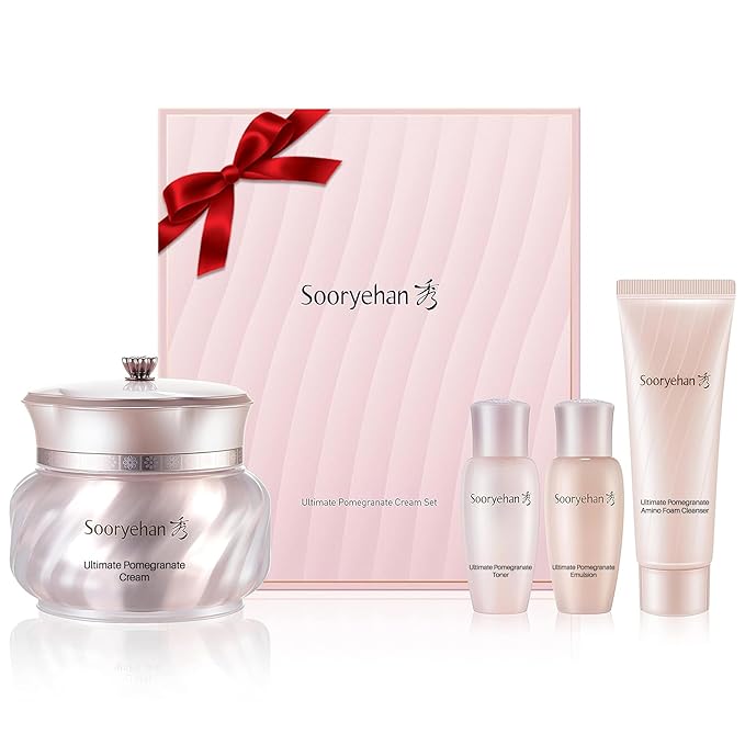 Sooryehan Ultimate Pomegranate (Cream Set, 4.4fl oz) - Skin Elasticity, Blemish and Skin Tone Improvement, Collagen, Elastin & Vitamin C-Velvo Beauty
