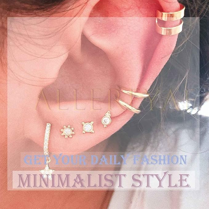 Vintage Pearl Cuff Chain Earrings Gold Chain Ear Cuffs Dangle Chain Cartilage Earrings Pearl Studs Earrings Cartilage Helix Earrings Helix to Lobe chain earrings Jewelry for Women and Girls (Gold A)-Velvo Beauty