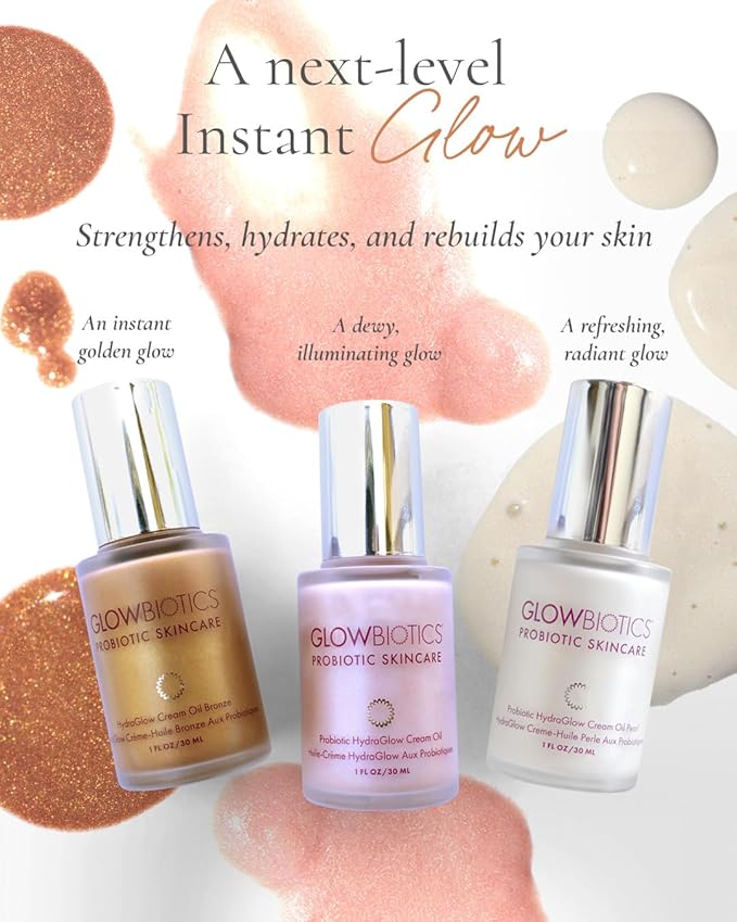Glowbiotics Probiotic HydraGlow Illuminating Serum Pink: Hydrating Dew Drops for Radiant Skin, Illuminating Glow Enhancer with Hyaluronic Acid and Probiotics, 1 Fl Oz-Velvo Beauty