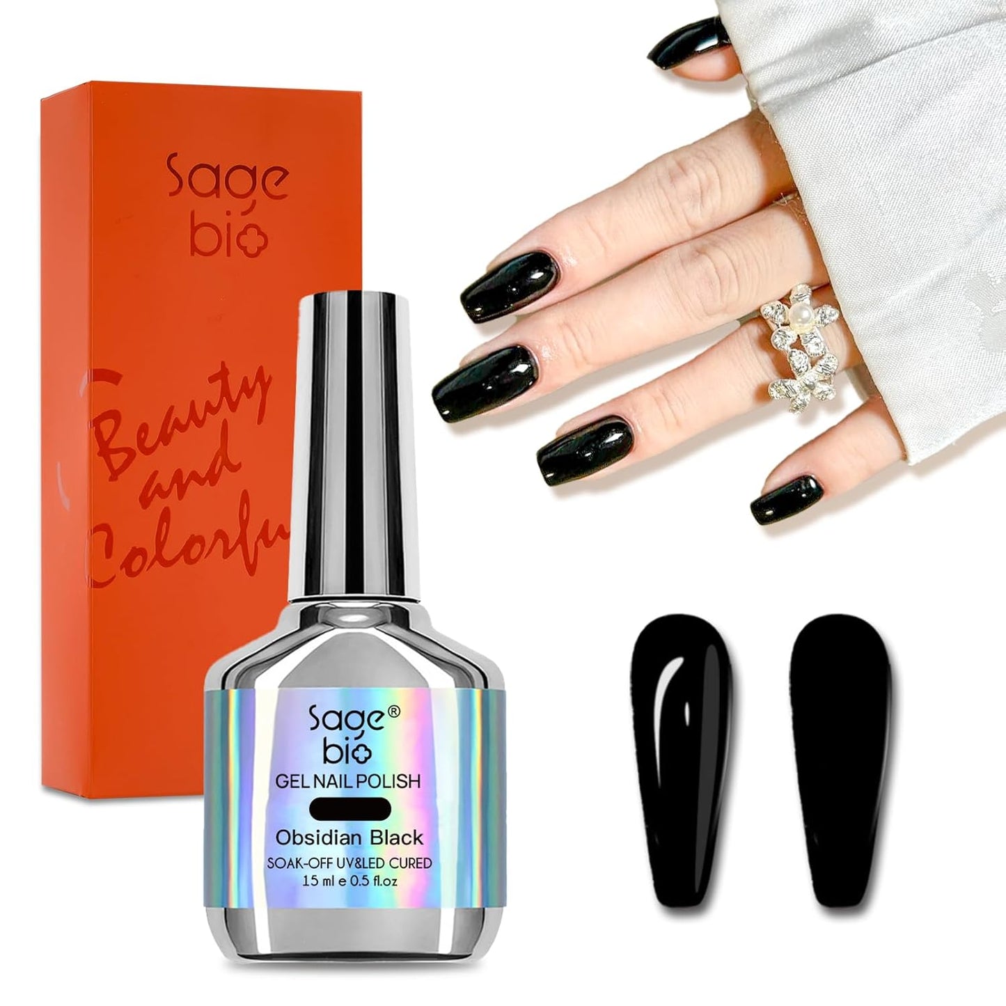 9D Cat Eye Gel Nail Polish Set, 15ml Obsidian Black Cat Eye Gel, Includes Silicone Handle Cylinder Magnetic Stick for Mesmerizing 9D Effects-Velvo Beauty