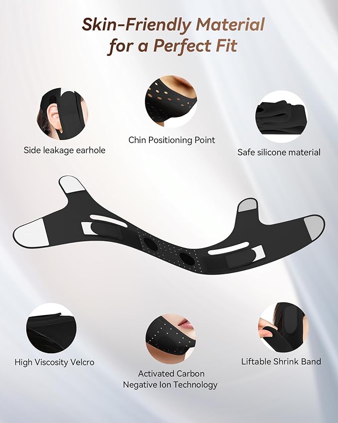 V-Line Sculpting Face Mask – Silicone Chin Strap for Jawline Tightening & Double Chin Reduction (23-27 Inches)-Velvo Beauty