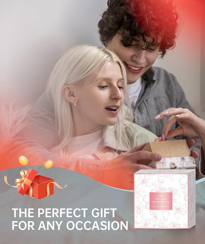 7 Color Light Therapy Facial Massager with Adjustable Vibration and Thermals for Wrinkles, Double Chin, Red Light Skin Care Tool with Base, Pink-Velvo Beauty