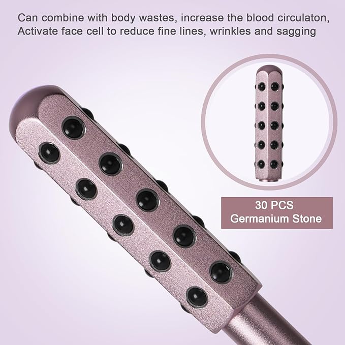 Germanium Beauty Stone Roller for Uplifting Face Massager Roller (Rose Gold)-Velvo Beauty