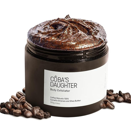 COBA'S DAUGHTER Robusta Coffee Body Scrub| Exfoliating for Cellulite and Stretch Marks, KP Bump Eraser, Strawberry Legs,Underarm | Matcha & Shea Butter | Safe for pregnancy | Vegan Beauty (10.6 Oz)-Velvo Beauty