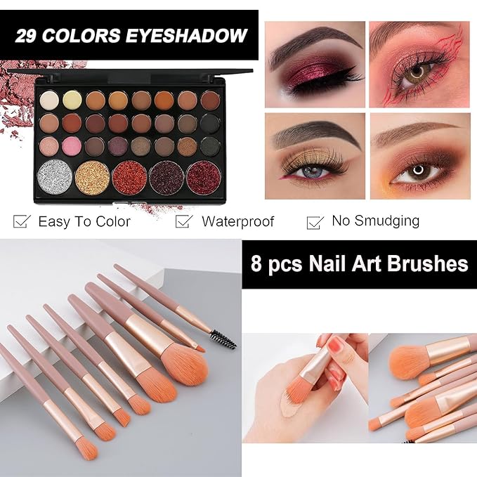 VERONNI All in One Makeup Kit,Eye Face Lips Makeup For Mother's Day,Multipurpose Women's Makeup Sets,Beginners and Professionals Alike (All in one makeup set)-Velvo Beauty