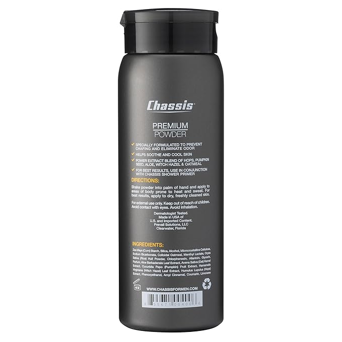 Chassis Gift Set with Flushable Foam, Premium Body Powder, and Shower Primer, Body Powder, Body Wash, and Flushable Wipe Alternative-Velvo Beauty