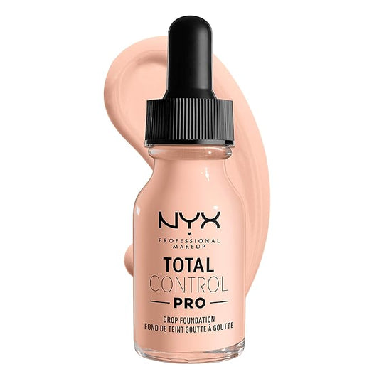 NYX PROFESSIONAL MAKEUP Total Control Pro Drop Foundation, Skin-True Buildable Coverage - Light Porcelain-Velvo Beauty