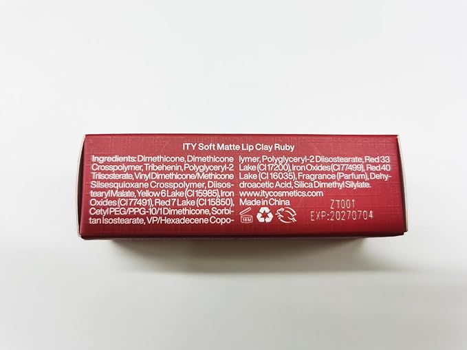 ITY Velvet Matte Finish Lip Stain-Mousse Textured Lip Clay, Red Shade, Conceals Lip Lines, Rich Pigment Lip Tint Lipsticks, 0.14 oz (4g) in Ruby-Velvo Beauty