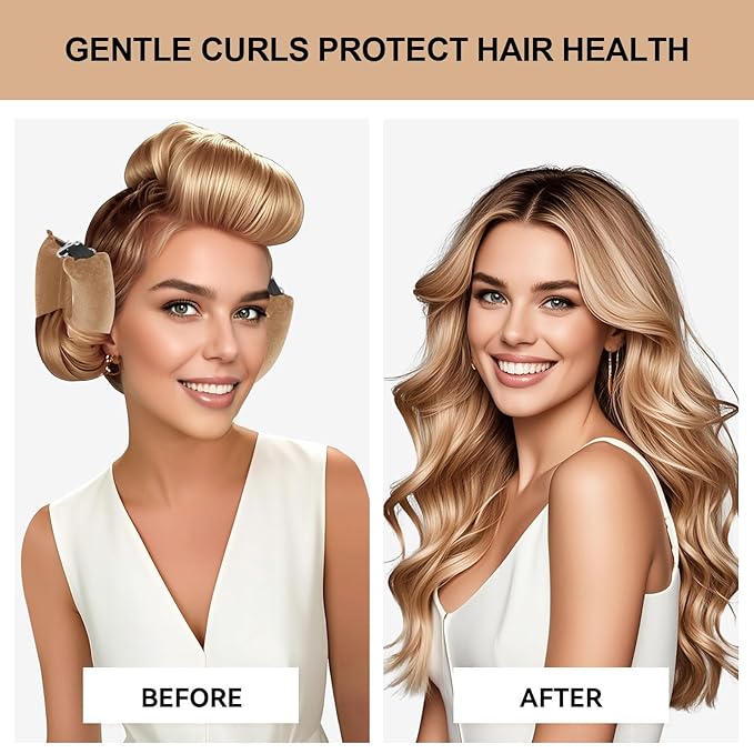 Heatless Curls Overnight Set - Jumbo Overnight Hair Curlers to Sleep In, Soft Velvet Hair Rollers for Women, No Damage Curls Styling Tools 3pcs-Velvo Beauty