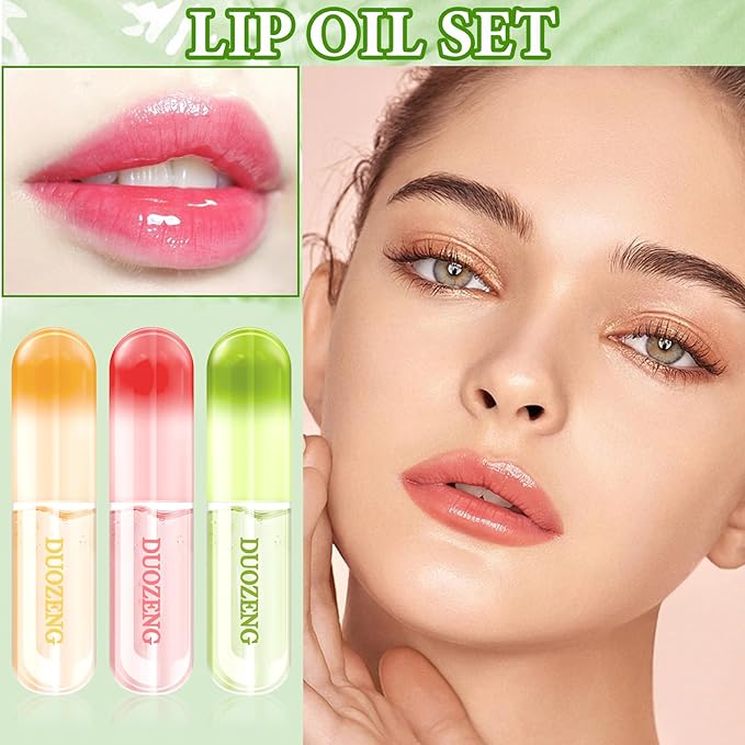 Lip Plumper Set,Lip Plumper Oil Gloss Moisturizing Lip Plumper Lip Care Serum,Hydrating Plump Gloss Reduce Fine Lines,Lip Plumper for Day & Night Use Set C（3Pcs）-Velvo Beauty