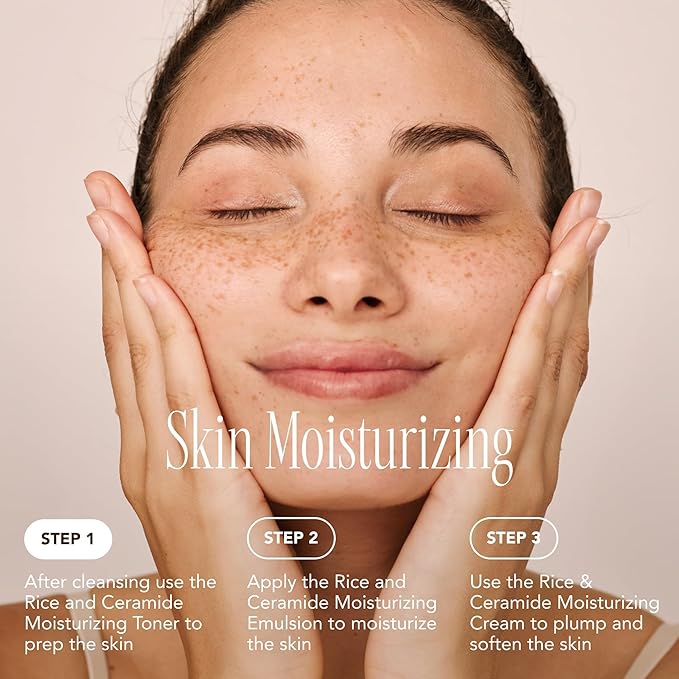 The Face Shop Rice Ceramide Moisturizing Emulsion - Rice Extract - Lightweight Face Moisturizer - Brightening - Hydrating Targets Dryness - Strengthens Skin Barrier - Face Lotion - Korean Skin Care-Velvo Beauty