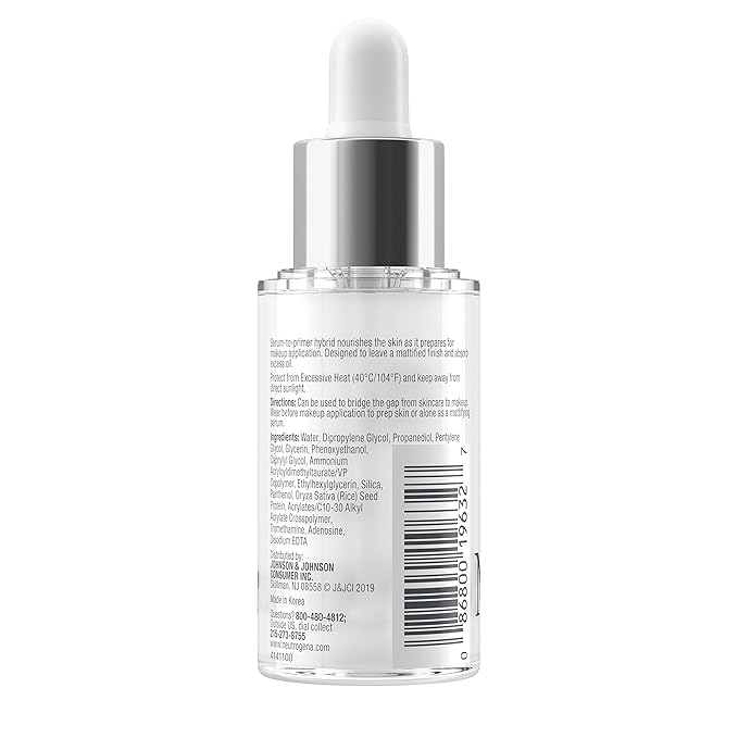 Neutrogena Shine Control Matte Booster Face Primer & Serum, Skin-Mattifying Serum-to-Primer with Rice Protein, Absorbs Excess Oil & Keeps Skin Shine Free, 1.0 fl. oz-Velvo Beauty
