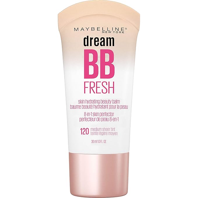 Maybelline Dream Fresh Skin Hydrating BB cream, 8-in-1 Skin Perfecting Beauty Balm with Broad Spectrum SPF 30, Sheer Tint Coverage, Oil-Free, Medium, 1 Fl Oz-Velvo Beauty