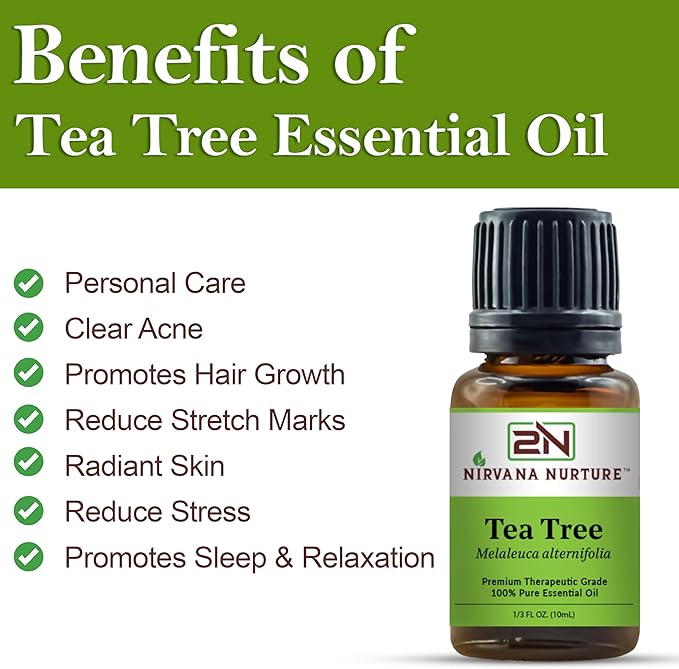 Tea Tree Essential Oil 100% Pure Premium Therapeutic Grade, Undiluted - Aromatherapy Diffuser for Calm and Relaxation, Skin Care, Hair Care-Velvo Beauty