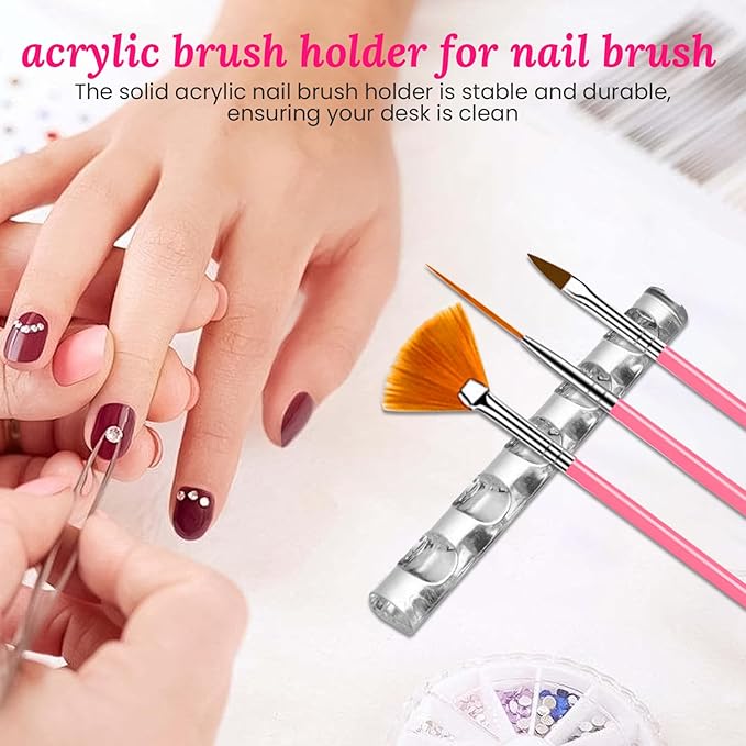 39 PCS Nail Art Brushes Set,Nail Art 3D Sculpting Pen Dotting Tools,Ombre Silicone Brush,Liner Brushes,Acrylic Brushes,Nail Art Palette with Gel Mixing Rod,Nail Design Kit for Home Diy & Salon-Velvo Beauty