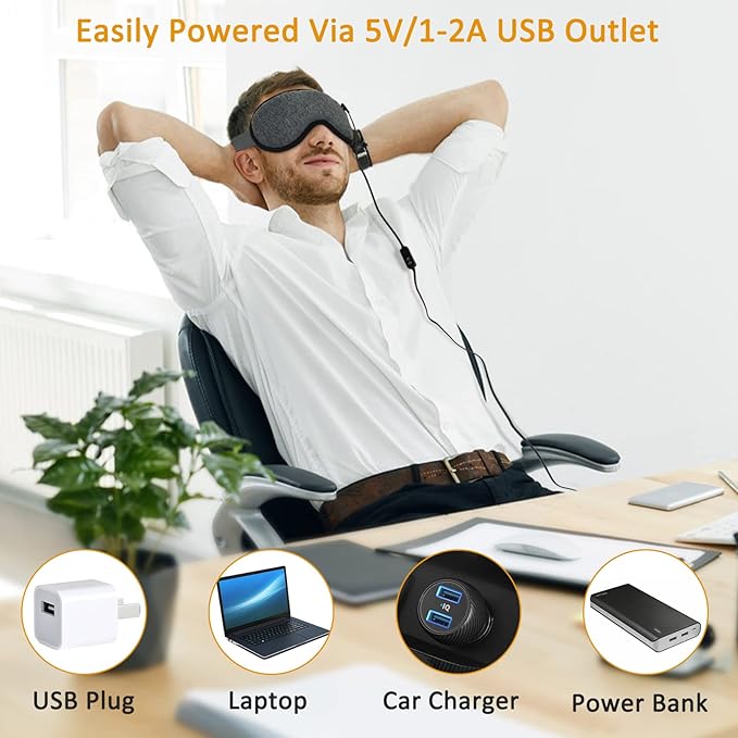 Heated Steam Eye Mask, Warm Compress For Eyes, Pressure Relief Eye Mask For Sleeping, Relieve Eye Fatigue and Eye Strain-Velvo Beauty