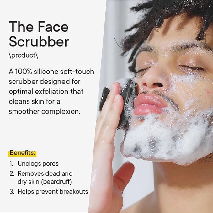 VWMYQ Face Scrubber, Silicone Face Scrubber for Men Facial Cleansing Brush Silicone Face Wash Brush Manual Waterproof Cleansing Skin Care Face Brushes for Exfoliating- Black-Velvo Beauty