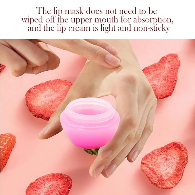 6 Pack Cute Lip Mask Sleeping Overnight for Dry Lips with Coconut Oil and Beeswax -Smoothing Hydrating Softening Plumoing Moisturizing with Small Lip Brush 6 Flavors 0.18 oz-Velvo Beauty