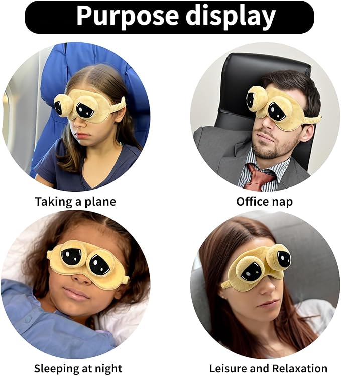 Cooling Eye Mask for Sleeping, Cute Alien Plush Sleep Eye Mask with Adjustable Strap and Built-in ice Pack for Kids & Adults, Cold Under Eye Mask for Travel, Meditation, Relaxation, and Sleep-Velvo Beauty