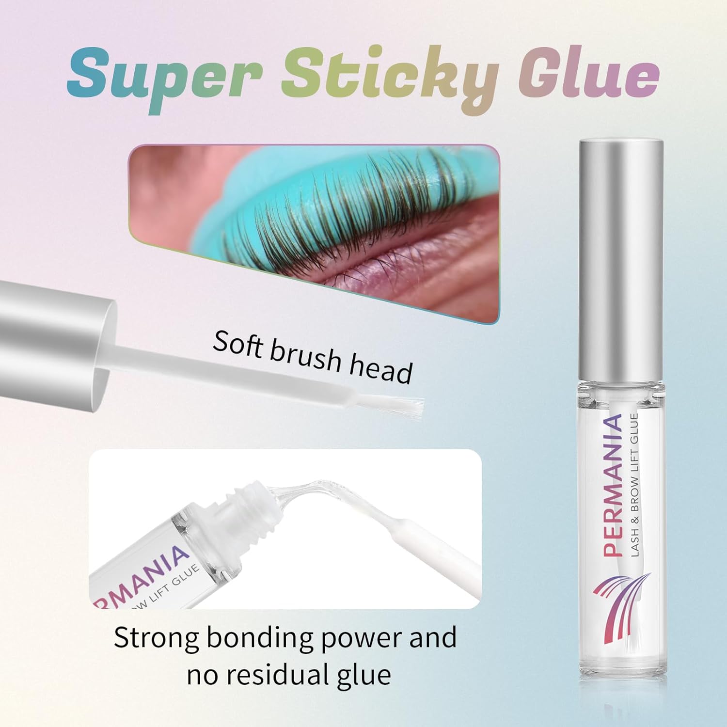 PERMANIA Lash Lift Kit, Tube Design Easy to Apply Brow Lamination Kit, for Natural Results Instant Lifting & Curling with Detailed Instruction (with Liquid Glue)-Velvo Beauty