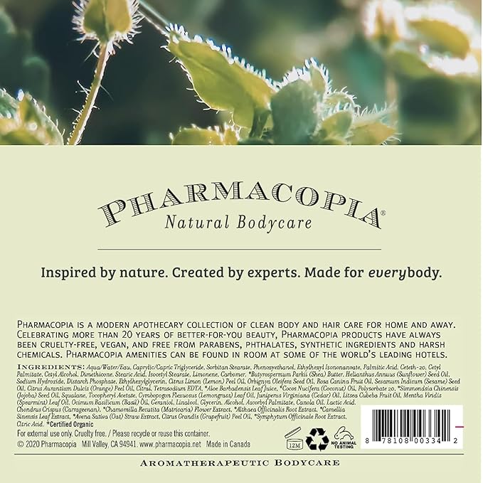 Pharmacopia Verbena Body Lotion - Hydrating Natural Moisturizer with Aromatherapy Benefits - Cruelty-Free Vegan Skin Care - Shea Butter, Aloe Vera, and Jojoba Oil - Lotion for Dry Skin, 16 oz-Velvo Beauty