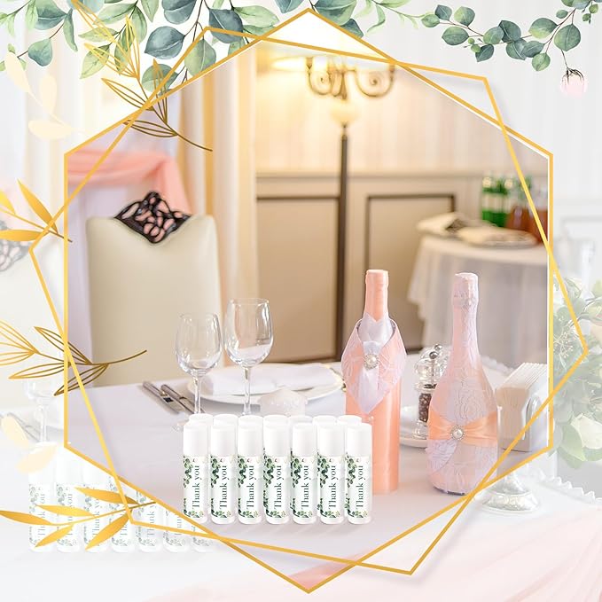 Demissle 40 Pcs Lip Balms with Jasmine Scent and Green Leaves - Moisturizing Gift for Wedding, Baby Shower, Gender Reveal Party-Velvo Beauty