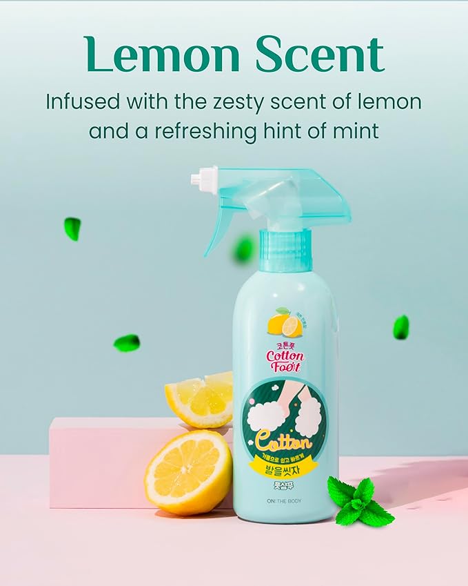 Cotton Foot - Foot Shampoo Soap (Lemon, 13fl oz) - Refreshing Cleanse Spray, Deodorizing Foot Care Wash. Foaming Wash, Easy to Use-Velvo Beauty