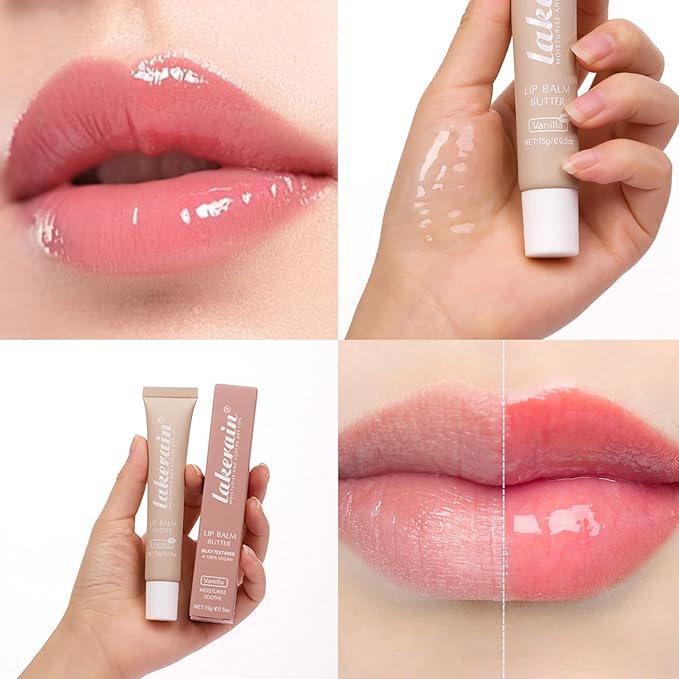 Moisturizing Lip Balm Butter for Dry Cracked Lips,Day/Night Hydrating Lip Mask, Ultra-Nourishing Lip Care Moisturizer for Soft, Smooth and Supple Lips (Vanilla)-Velvo Beauty