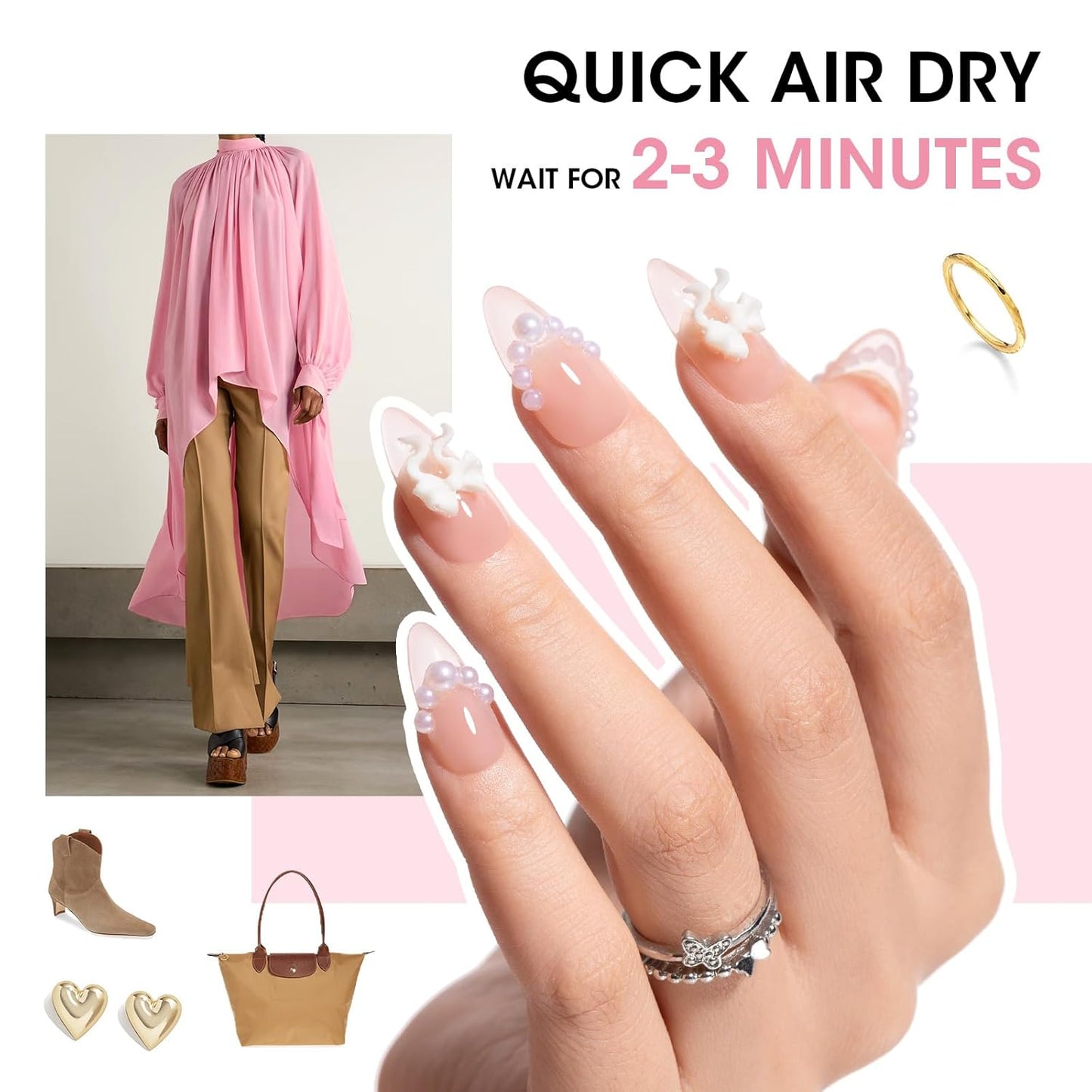 GELLEN Clear Pink Nail Polish, Sheer Pink Jelly Natural Regular Nail Polish Quick Dry Summer 6 Light Colors Set for Acrylic Natural Nails Home Salon, Chip Resistant, Non UV Gel, Hema Free, Non Toxic-Velvo Beauty