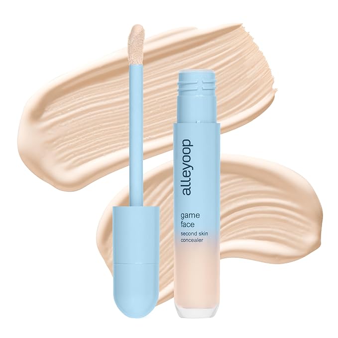 Alleyoop Game Face Concealer Makeup, Lightweight to Medium Buildable Coverage Under Eye Concealer, For Blemishes, Crease-proof and Hydrating with Aloe Stem Cell, Smooth Second Skin Finish - Superstar-Velvo Beauty