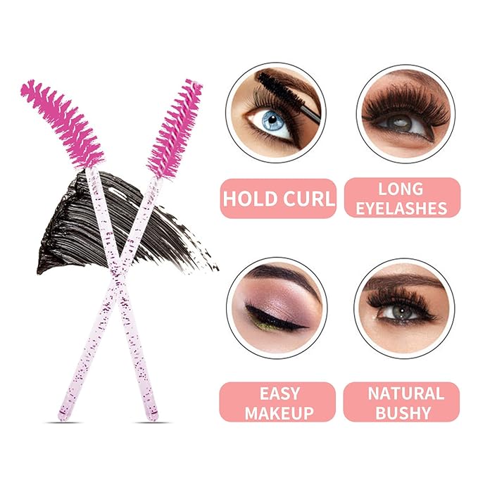350 PCS Under Eye Gel Pads,Eyelash Mascara Brushes,Holder Eyelash Extension Rings - 100% Naturel Lint Free,Comfy and Cool,Eyelash Extension Eye Pads,Hydro gel Eye Patches Beauty Tool(Pink)-Velvo Beauty