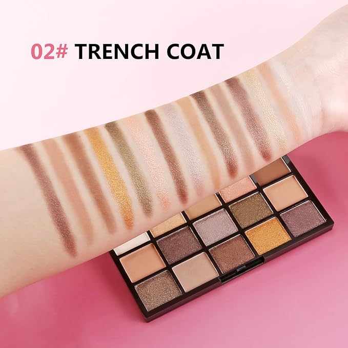 Boobeen 15 Colors Eyeshadow Palette, Highly Pigmented Matte and Shimmer Eye Shadow (with smudger), Soft Powder Eye Makeup Palette for Women and Girls, Create Flawless Glam Eye Looks-Velvo Beauty