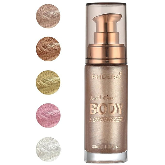PHOERA Body Luminizer Highlighter, Waterproof Moisturizing and Glow For Face & Body, Face Body Glow Illuminator (101 Rose Gold)-Velvo Beauty