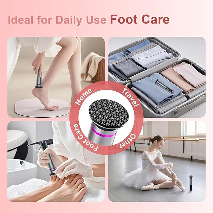 Electric Callus Remover for Feet, 3 Speeds Electric Foot Callus Remover with Powerful Brushless Motor, 2600mAh Runs for 7Hours, Washable Nano Glass Head, 60 Pcs Sandpaper Discs, Gift for Women & Men-Velvo Beauty