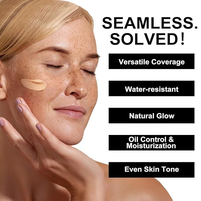 CC Cream, CC Cream Self Adjusting for Mature Skin, Color Corrector & Lightweight, Satin Skin, Suitable for All Skin Types, 1 Fl Oz (Natural)-Velvo Beauty