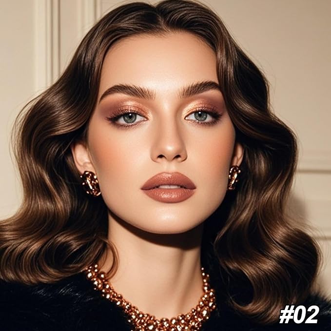 Erinde Quads Matte Eye Shadow Powder Makeup Palette, Nude Neutral Brown & Champagne Pink Shimmer Eyeshadow, Long Wearing Waterproof Everyday Eye Makeup, sombras de ojos, with Built-In Mirror, 02-Velvo Beauty