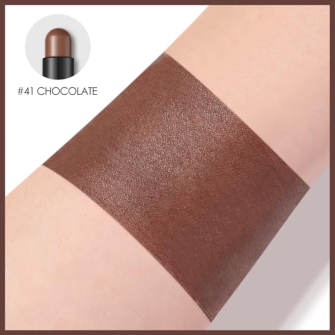 FOCALLURE Shimmer and Matte Cream Eyeshadow Stick,Smooth Brilliant Eye Brightener Pencil for Women,Long Lasting Waterproof Eye Shadow and Liners Makeup,CHOCOLATE-Velvo Beauty