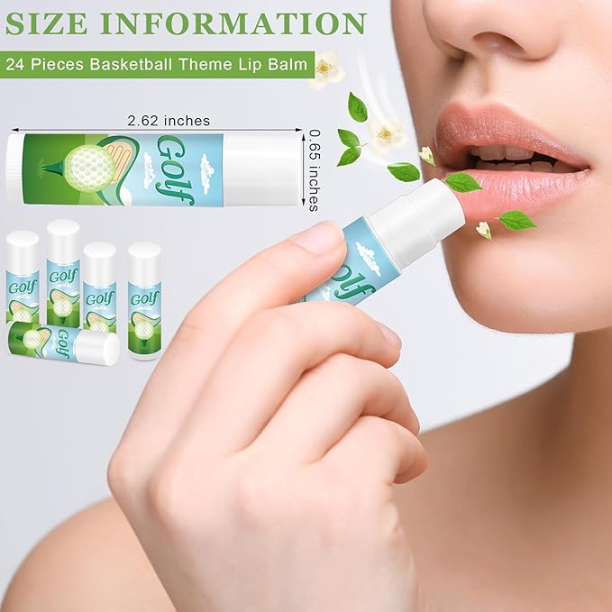 Demissle 24 Pcs Sports Team Gifts Sports Lip Balm Sports Party Favors Sports Theme Lipstick for Team Gifts(Golf)-Velvo Beauty
