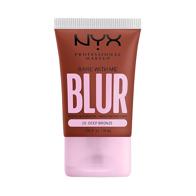 NYX PROFESSIONAL MAKEUP Bare With Me Blur Skin Tint Foundation Make Up with Matcha, Glycerin & Niacinamide - Deep Bronze-Velvo Beauty