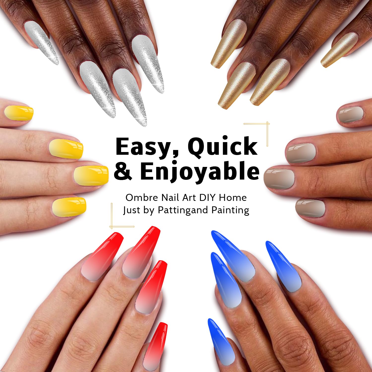 Sponge Pat Paint Nail Gel, Ombre Nails Gradient Gel Nail Blush Blooming Aura Nails Drawing Stripper Floral Painting DIY Nail Art, No Wipe, UV/LED Curing (12 Colors F)-Velvo Beauty