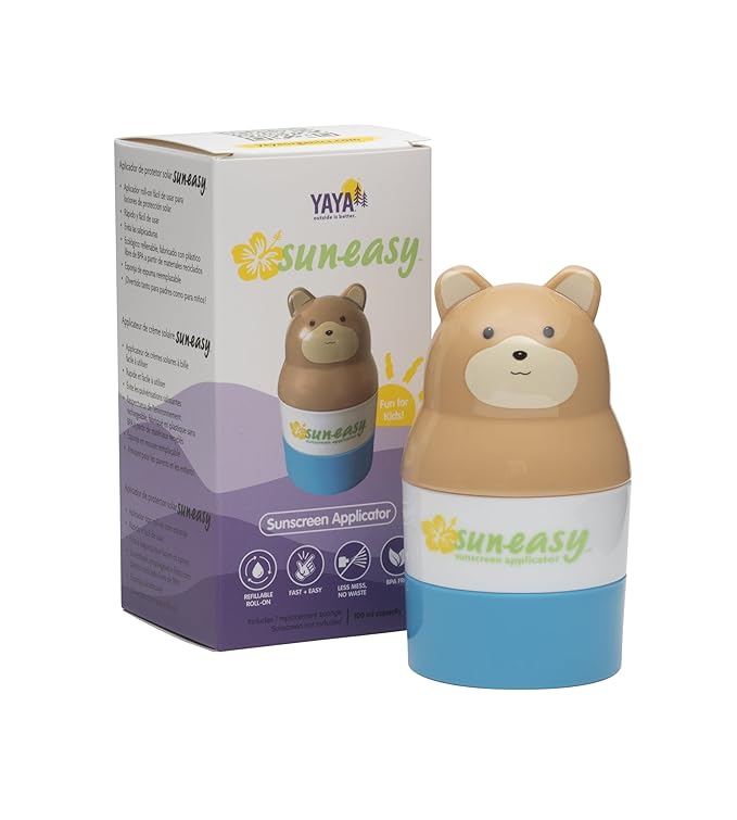 Sun-Easy Sunscreen Applicator, Refillable Roll-On with Sponge for Kids and Babies, Fun, Fast and Mess-Free application, Holds 100 ml, 2-pack-Velvo Beauty