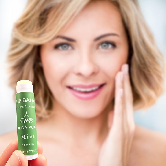 ALIDA PURE Mint Lip Balm Collection, Vegan Lip Balm, Beeswax Free, with Avocado Oil, Organic Jojoba Oil, and Vitamin E, for Dry, Chapped, or Cracked Lips, 3 Tube Set-Velvo Beauty