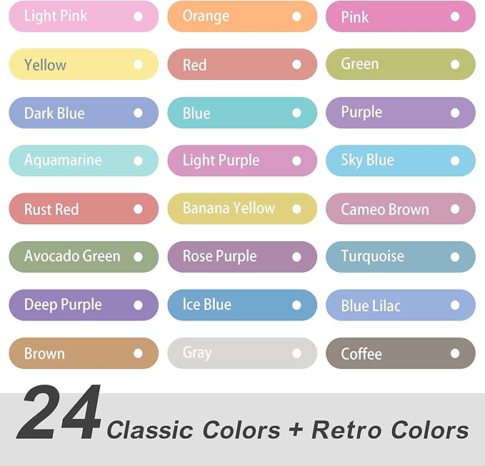 Pastel Highlighters Set, 24 Unique Retro Colors, Highlighters Assorted Colors, Quick Dry Dual tip and Fine Tip No Bleed Highlighter Markers for Bible Journals Planners Books Notes-Velvo Beauty
